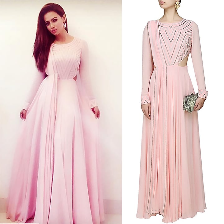 Samatvan presents PINK EMBROIDRED FLOOR LENGTH KURTA W/ATTACHED DUPATTA available only at Pernia's Pop Up Shop