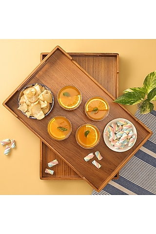 Brown Premium Teak Wood Tray by Utopia Choice