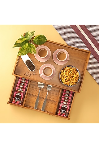 Brown Premium Teak Wood Serveware by Utopia Choice