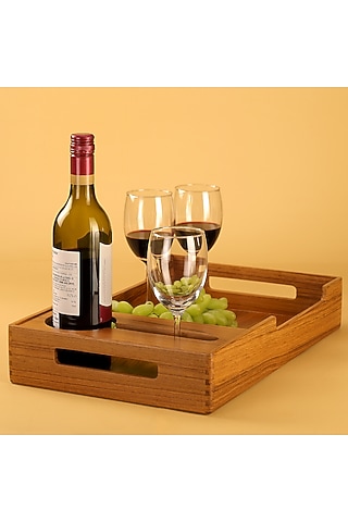 Brown Premium Teak Wood Serveware by Utopia Choice