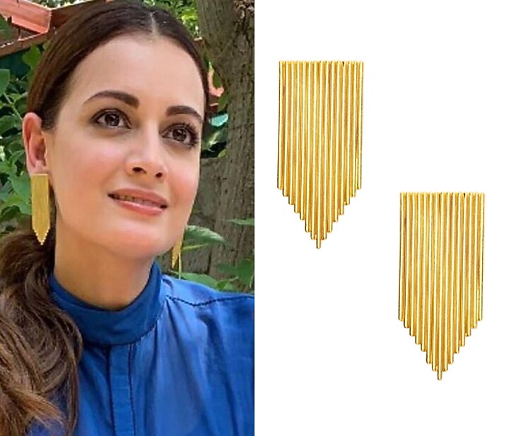 Gold plated textured earrings available only at Pernia's Pop Up Shop.