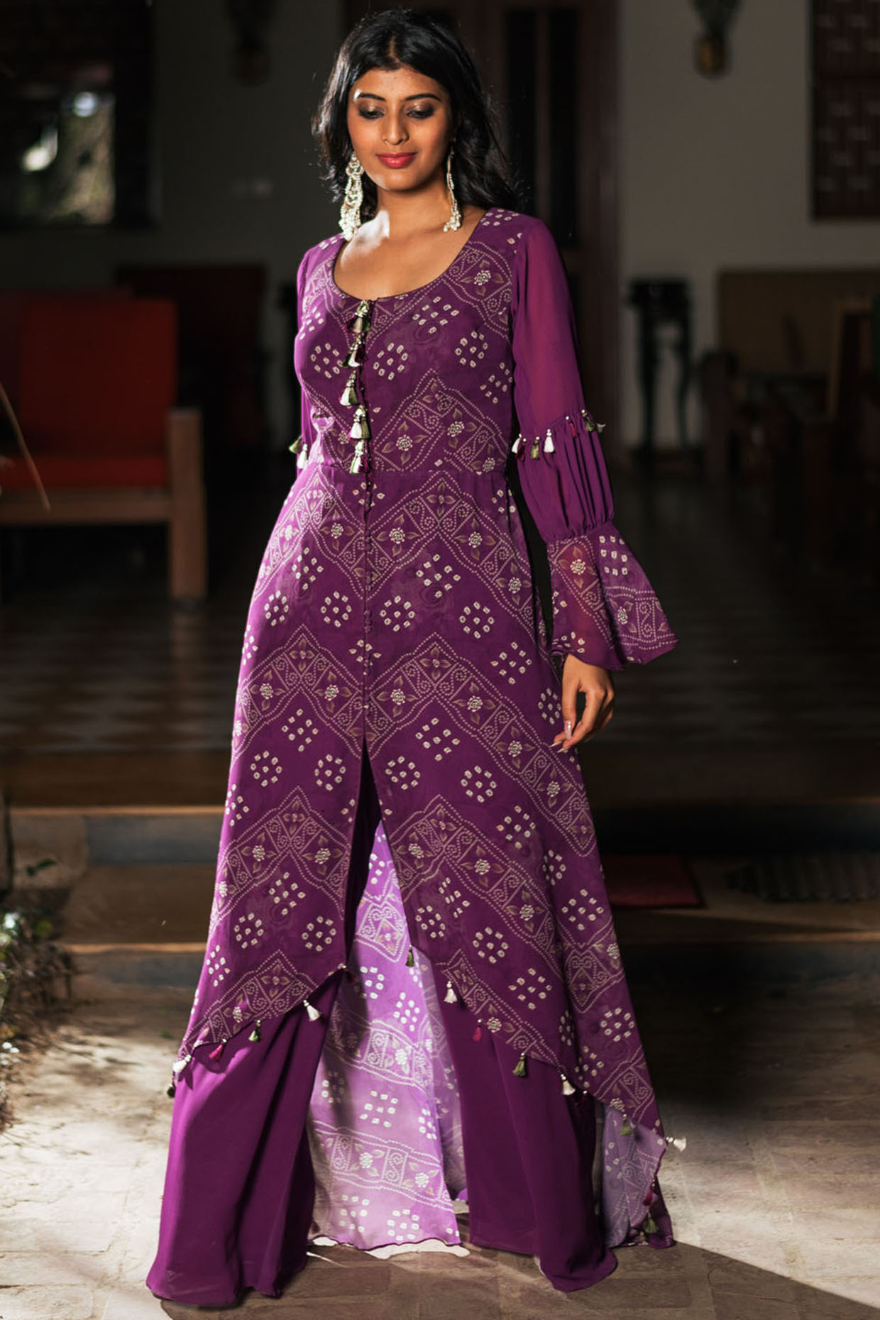 Purple Printed Kurta Set by Studio Bagechaa at Pernia's Pop Up Shop