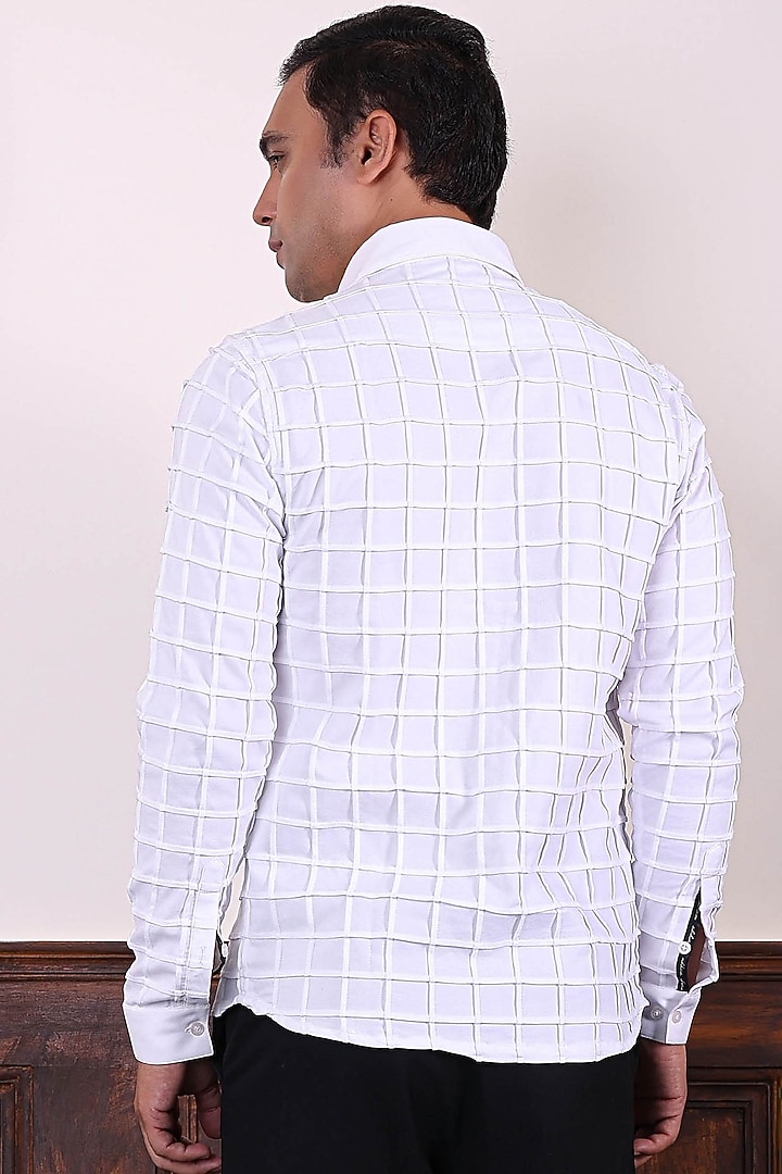 White Cotton Party Wear Shirt by Abkasa at Pernia's Pop Up Shop