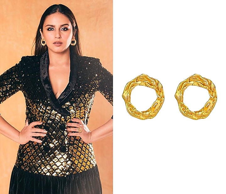 Gold Finish Crudo Halo Eartops by Flowerchild By Shaheen Abbas at Pernia's Pop Up Shop