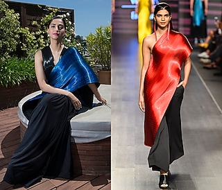 Red Metal Wired Drape by Rimzim Dadu