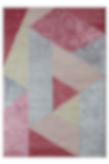 Rose Pink & Grey Hand-Tufted Rug In Wool & Viscose by The blue knot
