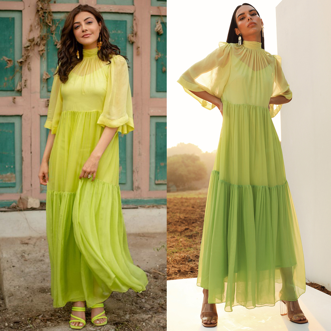 Citrus Color Blocked Tiered Dress With Inner Dress by Zwaan