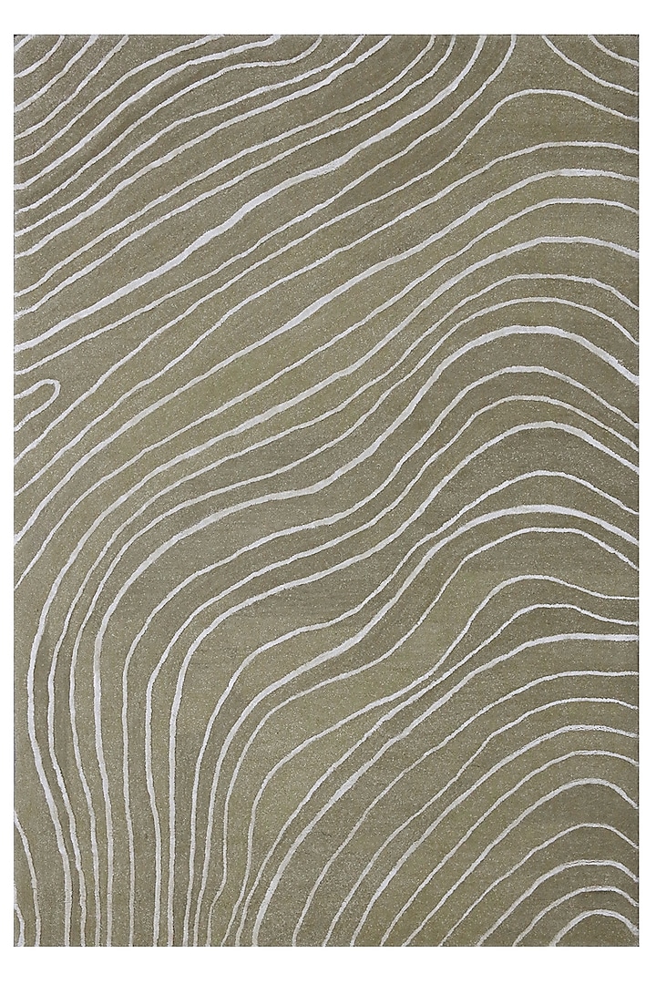 Beige Hand-Tufted Rug In Wool & Viscose by The blue knot at Pernia's Pop Up Shop