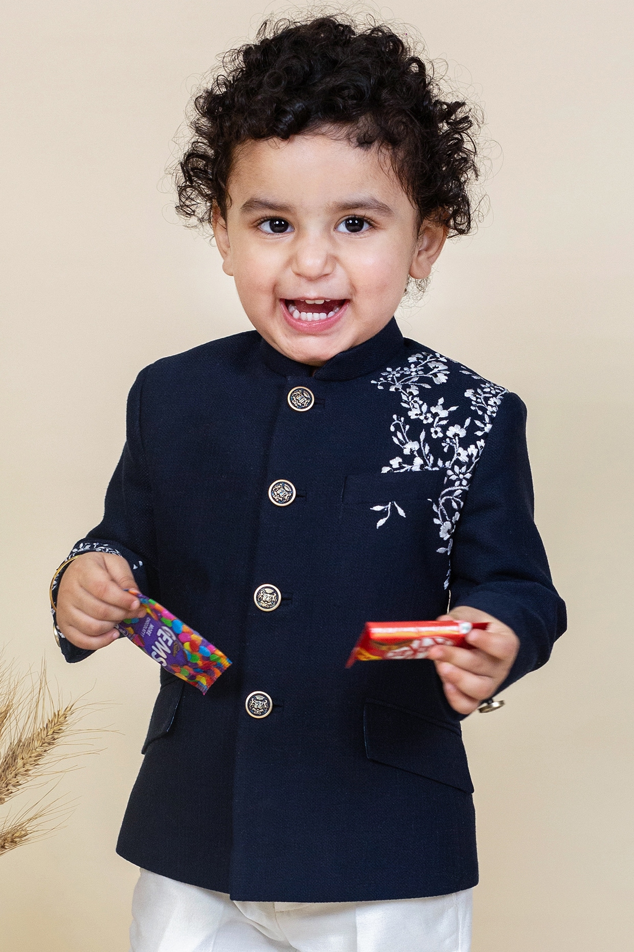 Textured-weave jacket - Pigeon blue - Kids | H&M IN