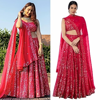Pink Embroidered Lehenga Set by Tamanna Punjabi Kapoor