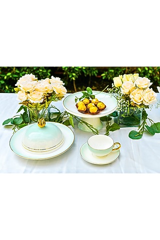White & Green Ombre Pasta Plate by Home Struck