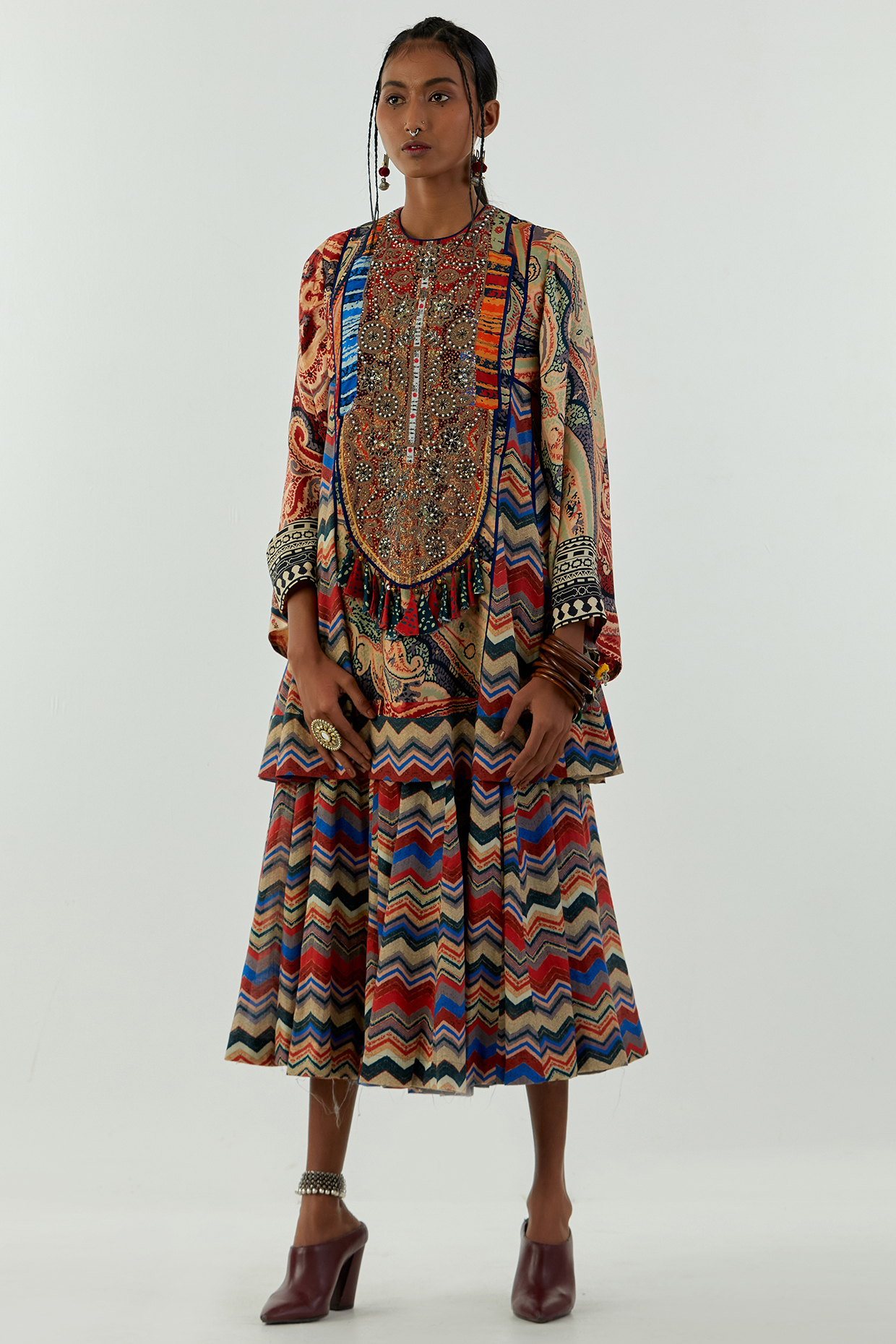 Multi-Coloured Printed Tunic Set by Aseem kapoor at Pernia's Pop Up Shop