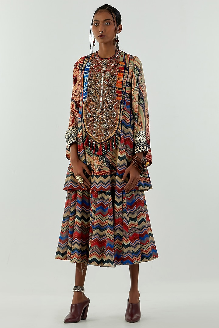 Multi-Coloured Printed Tunic Set by Aseem kapoor at Pernia's Pop Up Shop