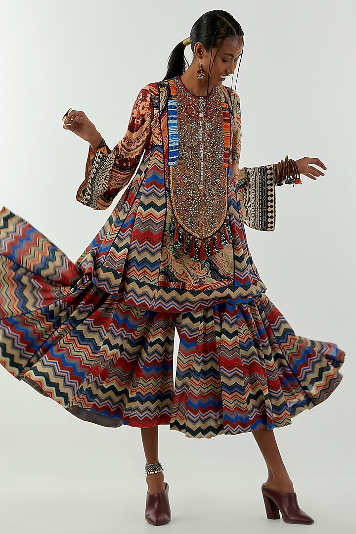 Multi-Coloured Printed Tunic Set by Aseem kapoor at Pernia's Pop Up Shop