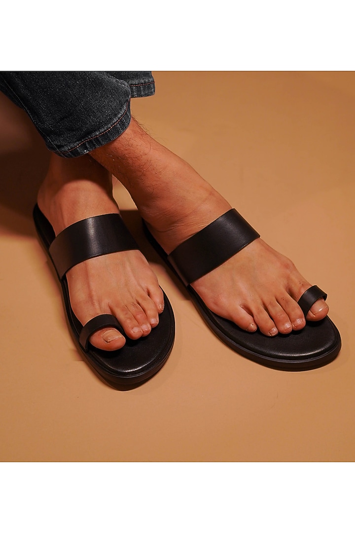 Black Leather Flats by Dmodot at Pernia's Pop Up Shop