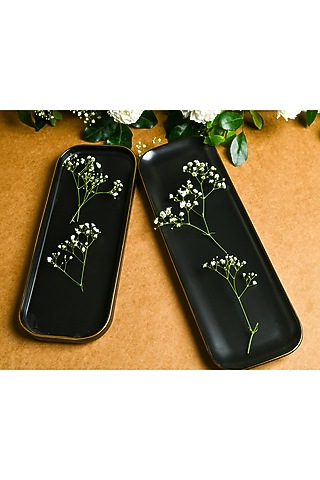 Matt Black Rectangular Platter by Home Struck