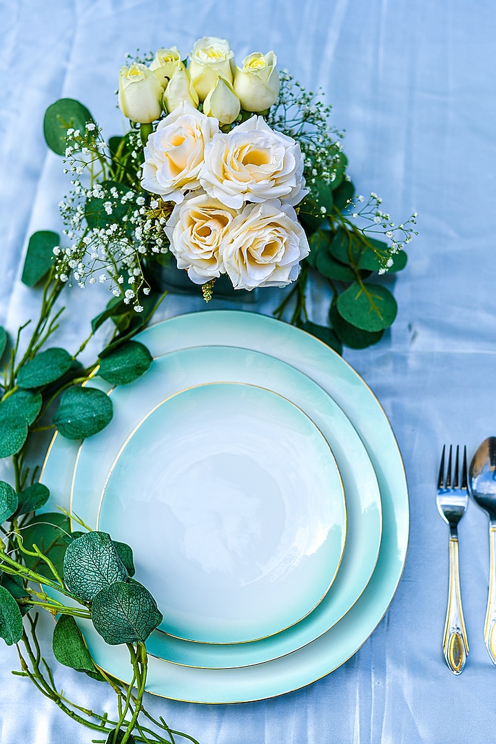 Mint Green Ombre Ceramic Plate by Home Struck