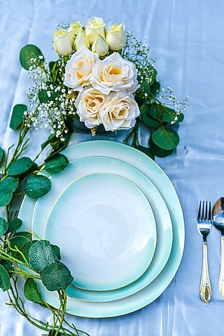 Mint Green Ombre Ceramic Plate by Home Struck