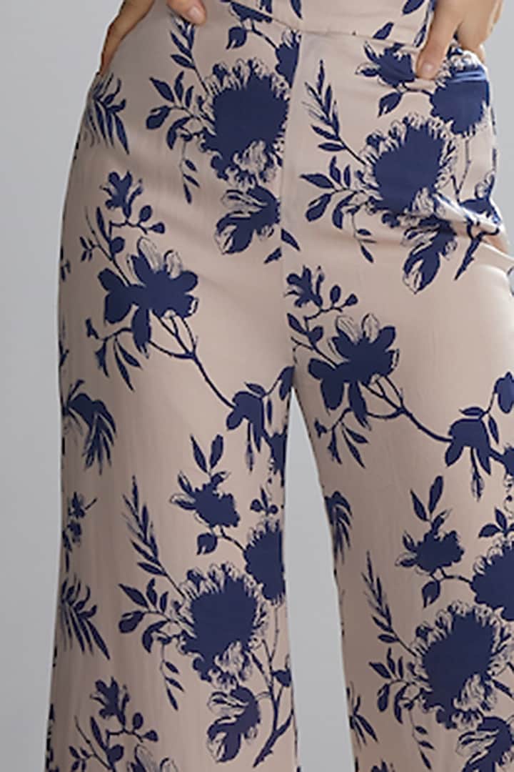 Blue & Peach Floral Pants by Koai at Pernia's Pop Up Shop