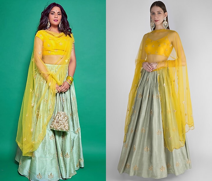 Mint Green Embroidered Wedding Lehenga Set by Ease at Pernia's Pop Up Shop