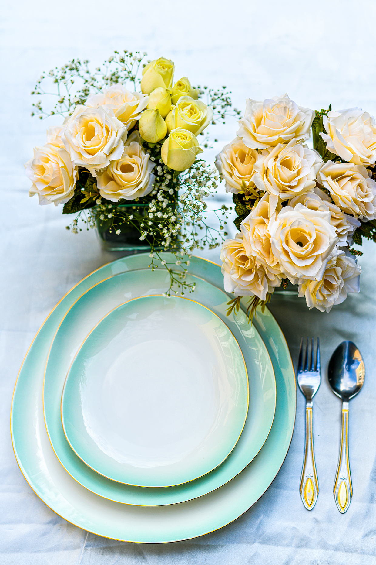 White & Green Ceramic Serving Plate by Home Struck at Pernia's Pop Up Shop