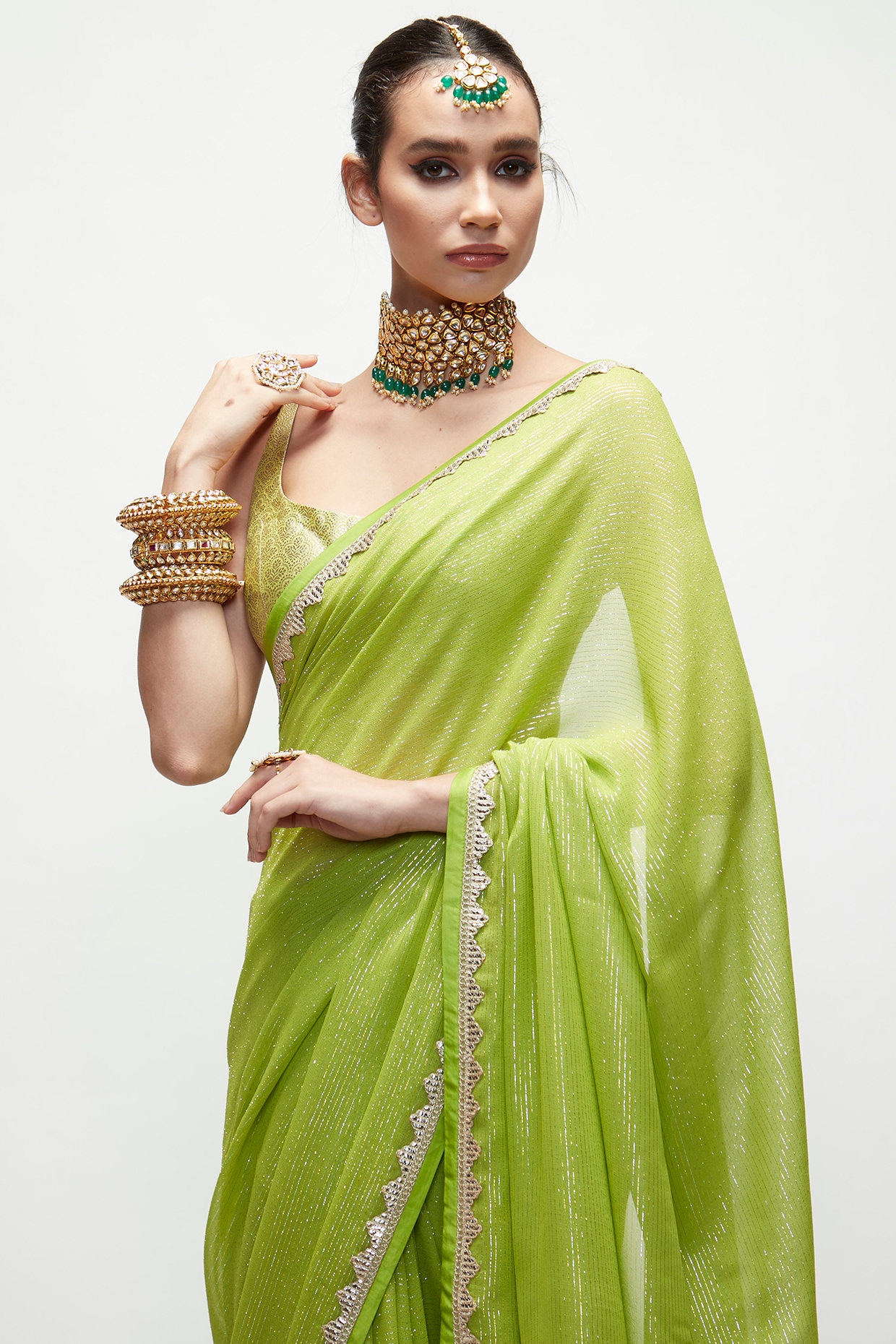 Beautiful Dark Green Saree With Silk With Weaving Silver Zari – Shivansh Fab