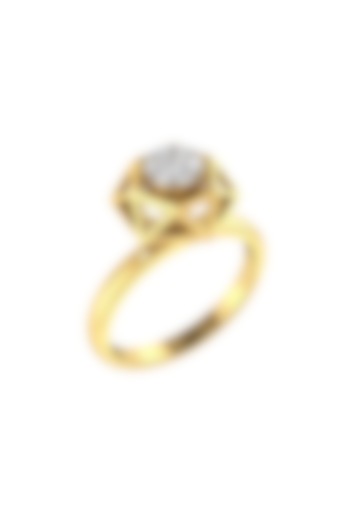Two-Tone Finish Round-Shaped Diamond Ring by La marque M at Pernia's Pop Up Shop