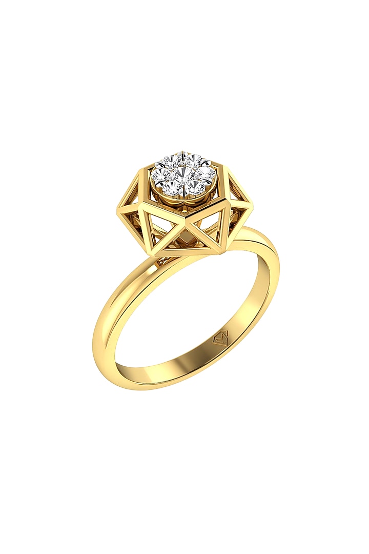 Two-Tone Finish Round-Shaped Diamond Ring by La marque M at Pernia's Pop Up Shop