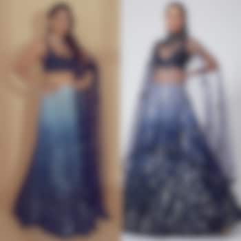 Blue Ombre Embroidered Bridal Lehenga Set by Sawan Gandhi at Pernia's Pop Up Shop