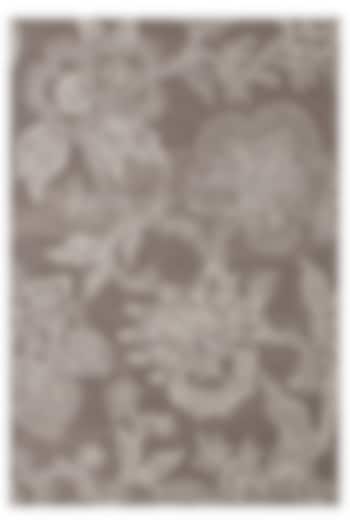 Beige Hand-Tufted Rug With Monochromatic Floral Motifs by The blue knot