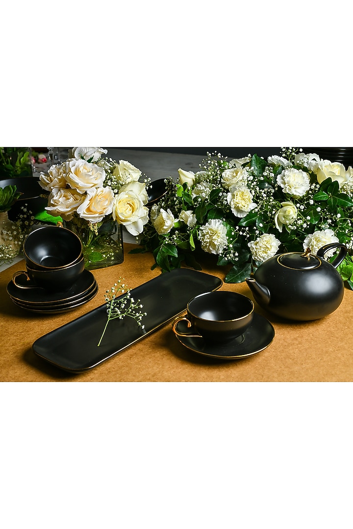 Matt Black Porcelain Tea Set by Home Struck at Pernia's Pop Up Shop