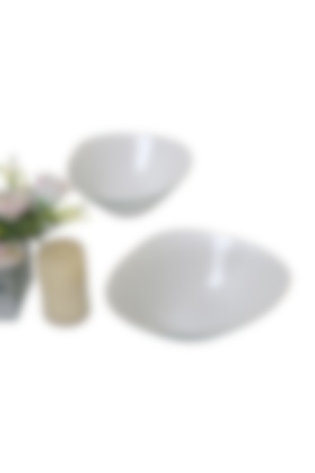 White Ceramic Serving Bowl by Home Struck at Pernia's Pop Up Shop