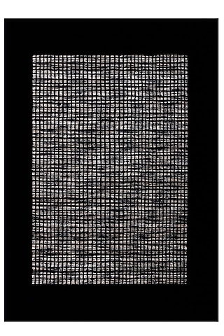 Black Double Back Rug With A Solid Black Border by The blue knot