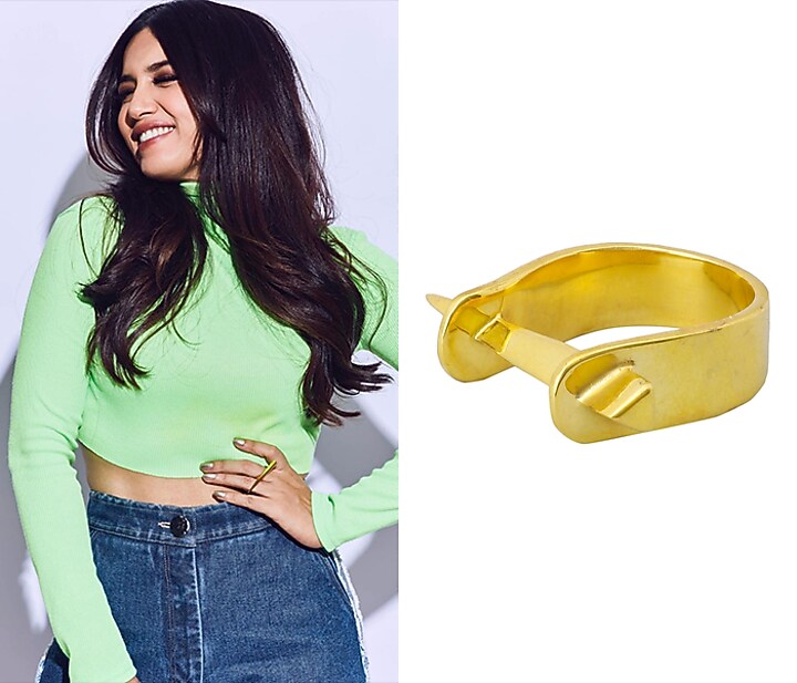 Gold plated spike ring available only at Pernia's Pop Up Shop.