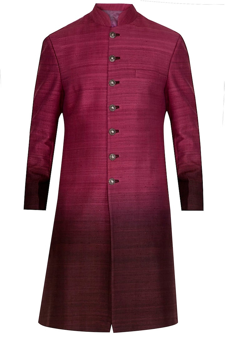 Mauve Ombre Sherwani by Dhruv Vaish