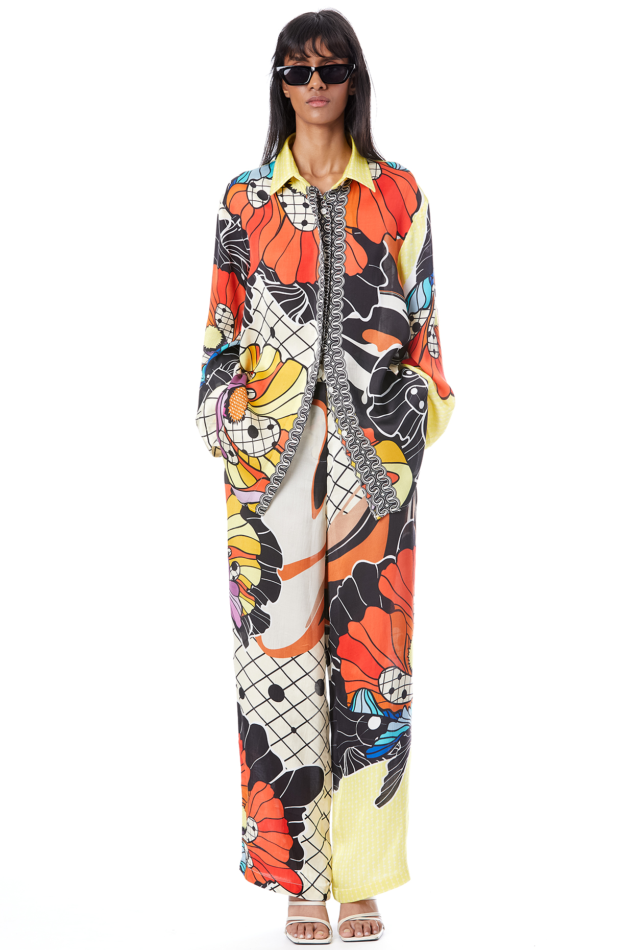 Multi-Colored Polyester Printed Co-Ord Set by Kanika Goyal at Pernia's Pop Up Shop