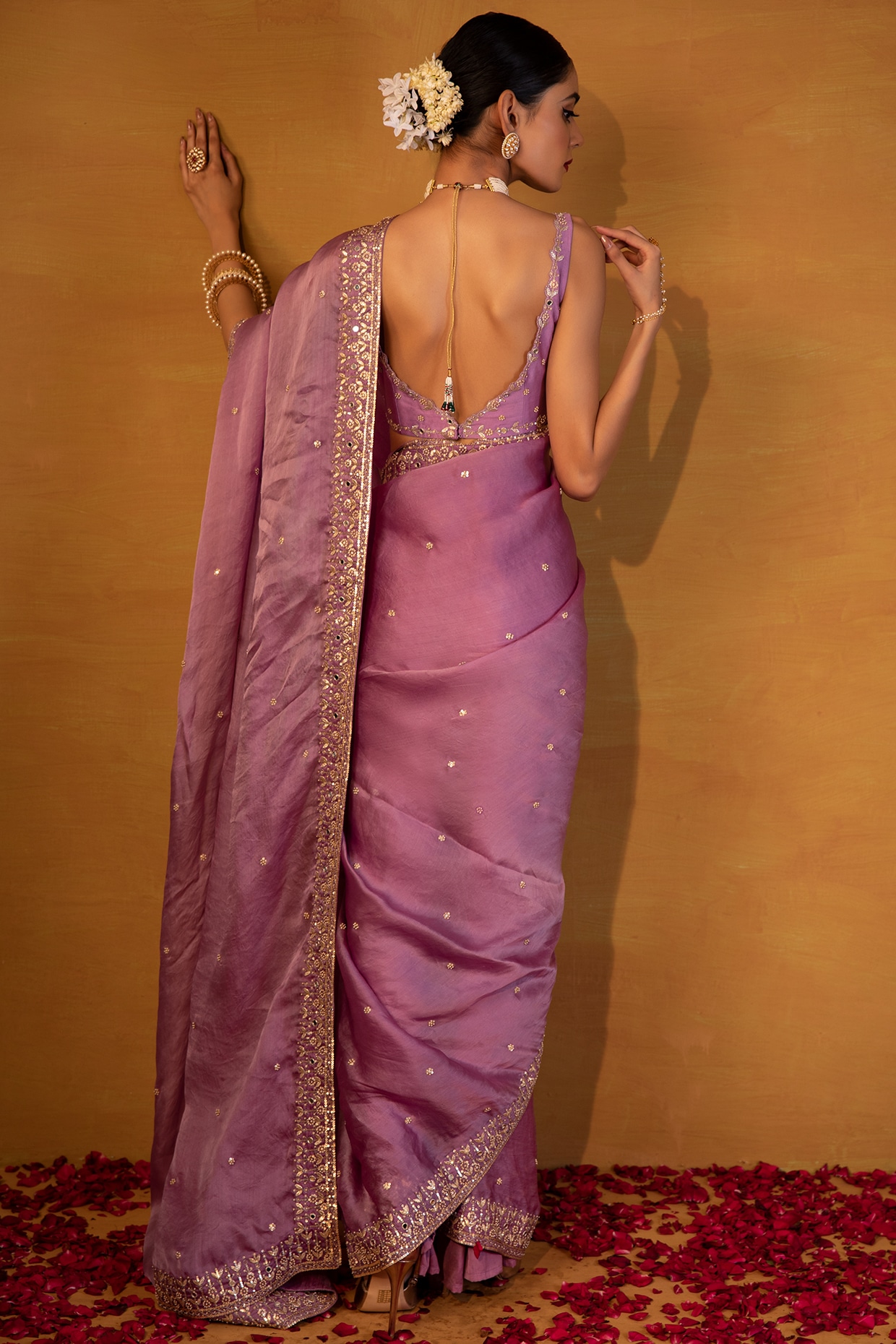 Buy Elegant Printed Georgette Saree With Satin Patta (KDB-2081185)