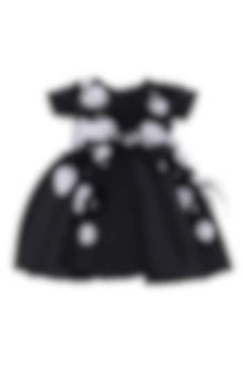 Black Dutch Satin Dress For Girls by Pooja Wang at Pernia's Pop Up Shop