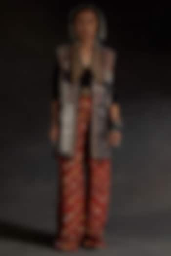 Multi-Colored Velvet Printed & Embroidered Jacket Set by ASEEM KAPOOR at Pernia's Pop Up Shop