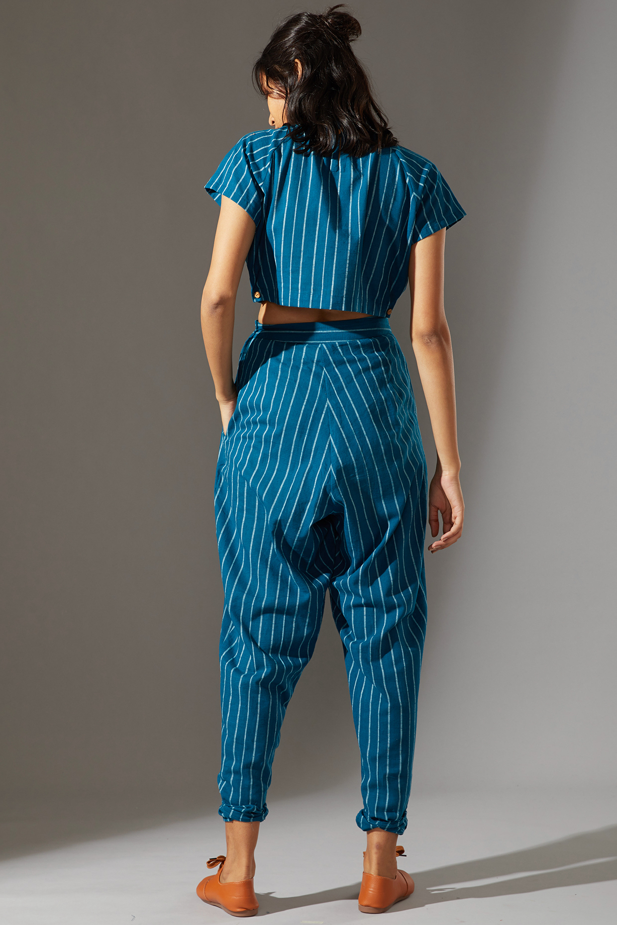 Cobalt Blue Ribbed Crop Top Design by Mati at Pernia's Pop Up Shop 2024