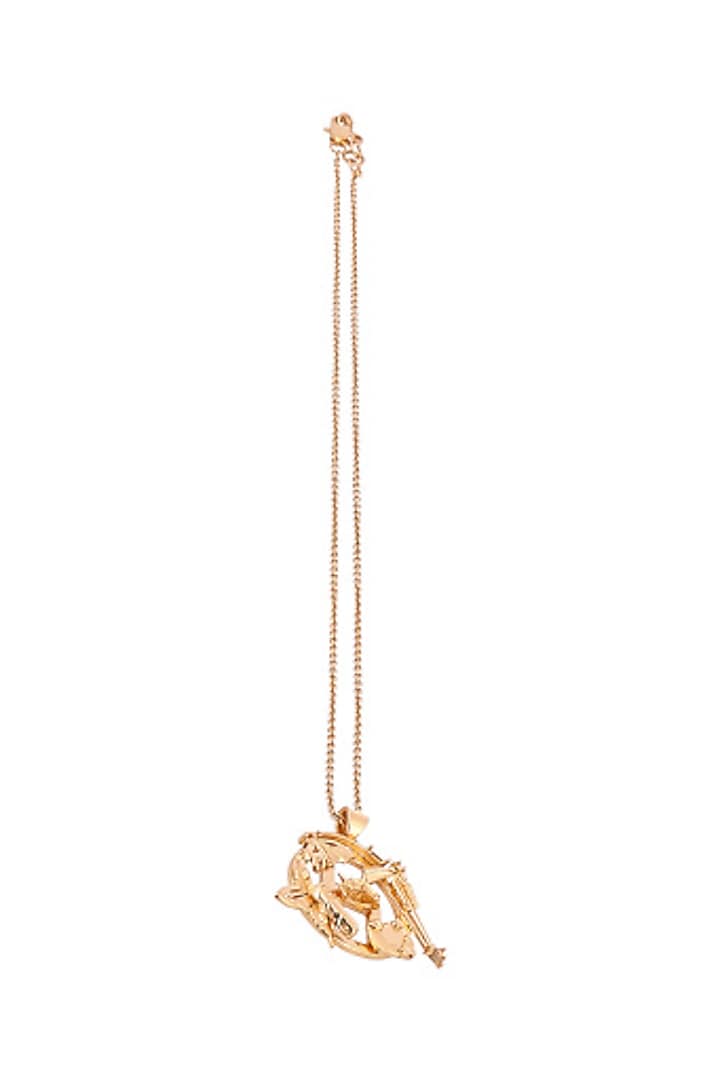 Gold Plated Handcrafted Motifs Pendant Necklace by Outhouse at Pernia's Pop Up Shop