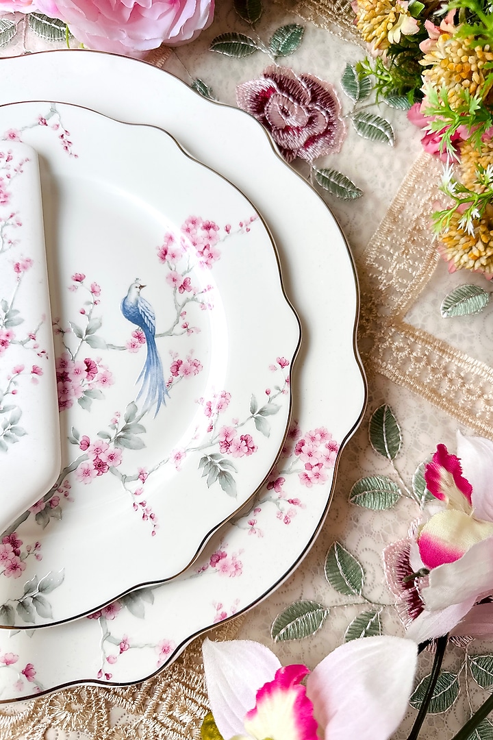 White & Pink Finest Premium Porcelain Snack Set by Vigneto at Pernia's Pop Up Shop