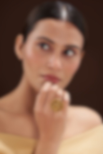 Gold Finish Krishna Motif Ring by 20AM at Pernia's Pop Up Shop