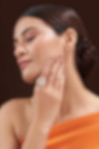 Gold Finish Kundan Polki Ring by 20AM at Pernia's Pop Up Shop