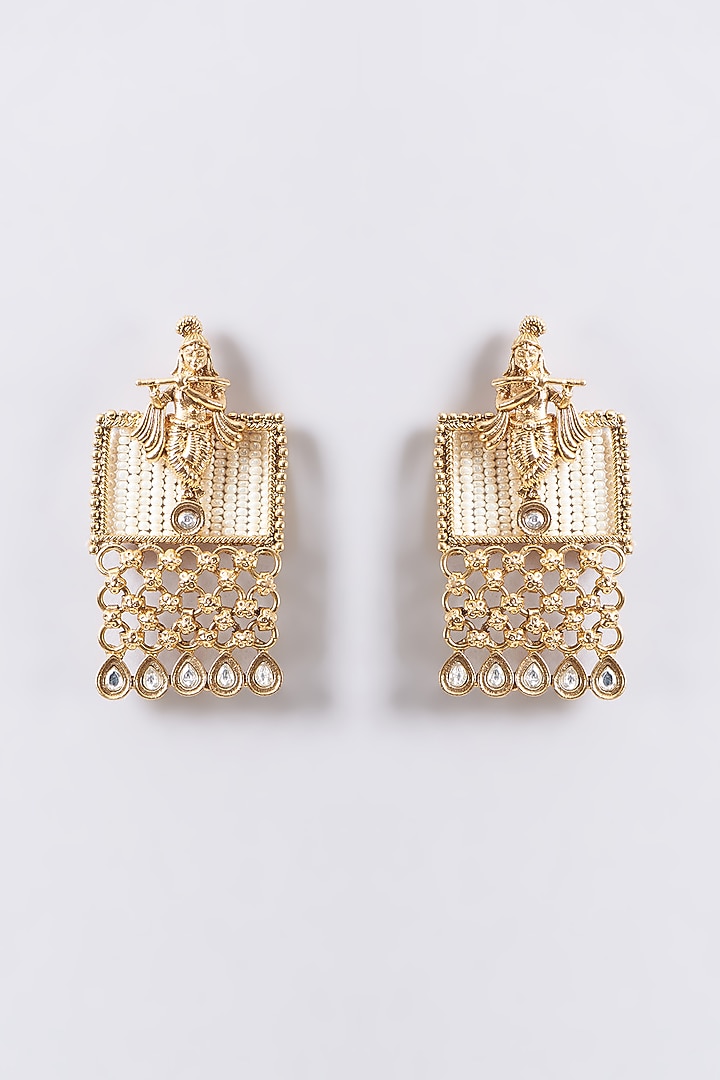 Gold Finish Pearl Necklace Set by 20AM at Pernia's Pop Up Shop