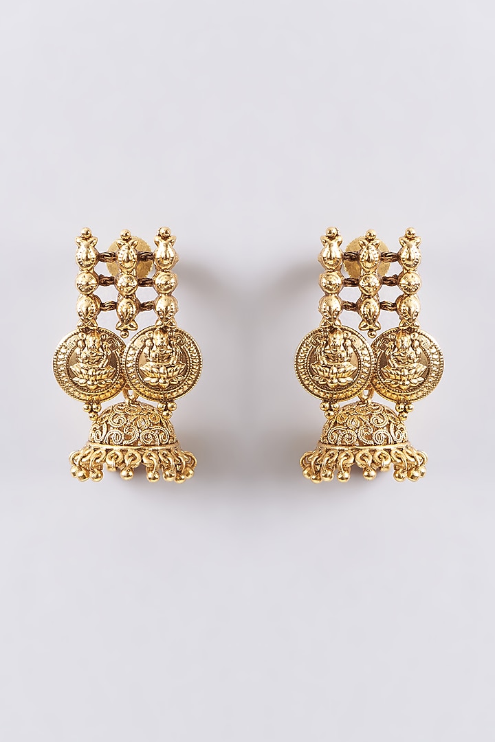 Gold Finish Temple Necklace Set by 20AM at Pernia's Pop Up Shop