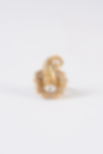 Gold Finish Kundan Polki Ring by 20AM at Pernia's Pop Up Shop