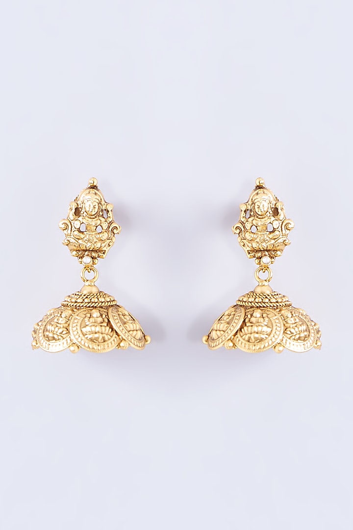 Gold Finish Temple Long Necklace Set by 20AM at Pernia's Pop Up Shop
