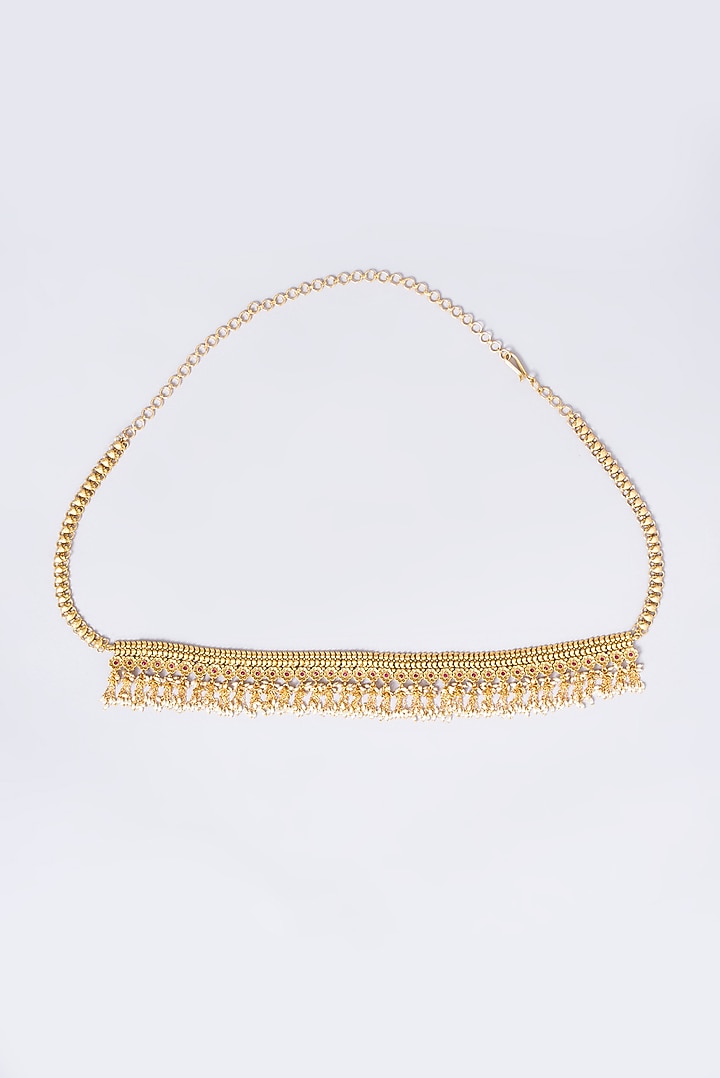 Gold Finish Floral Waist Belt by 20AM at Pernia's Pop Up Shop