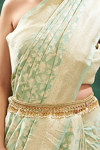 Gold Finish Floral Waist Belt by 20AM